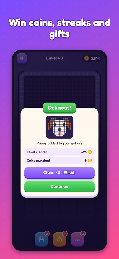 Level cleared with coin rewards
